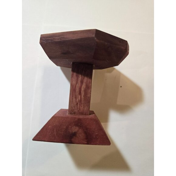 VTG Quartz Crystal Geode with Handmade Stained Wood Stand Unique One of a Kind - Picture 9 of 10